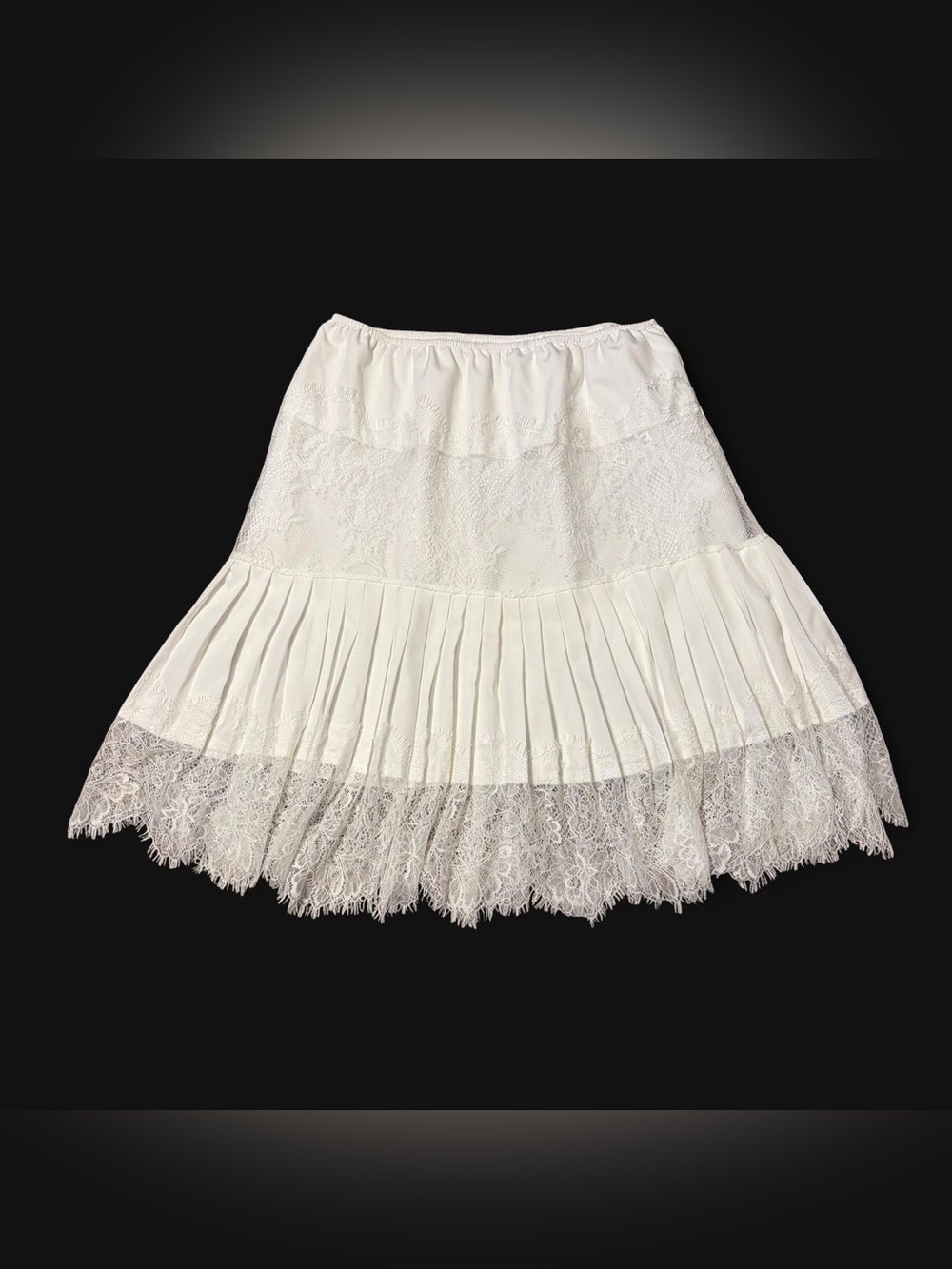 Coquette Lace White Pleated Skirt!
